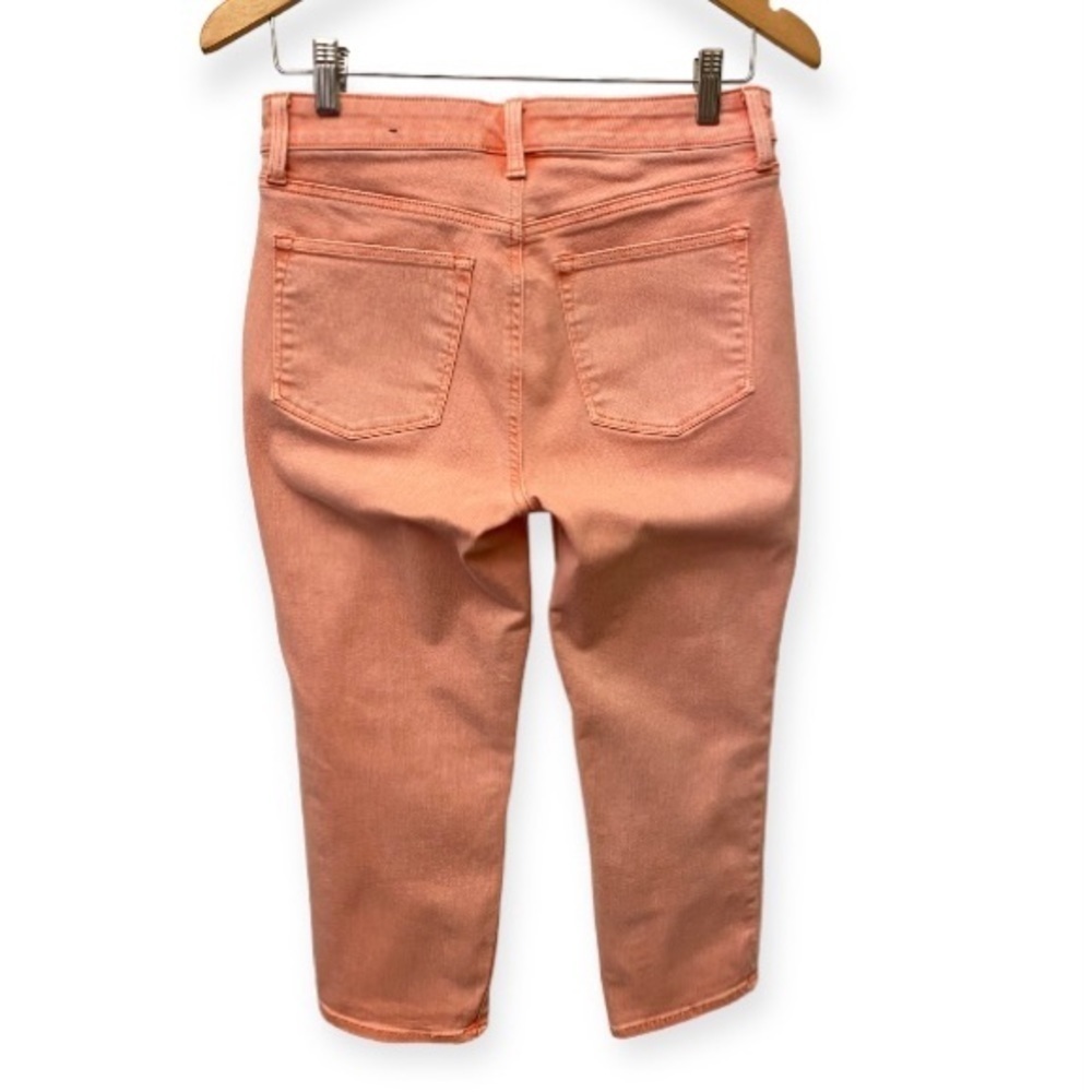 Talbots 6P Straight Crop Curvy Jeans Mid Rise Salmon Light Coral Pink Color - Picture 3 of 12